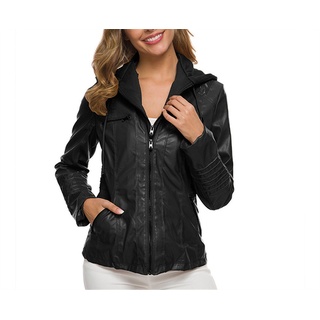 AFAZ New Trading UG Lederblazer Damen jacke aus Leder mit Stehkragen Lederblazer Damen Jackenblazer XXL