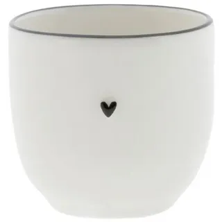 Bastion Collections Eierbecher Schwarzes Herz, Spülmaschinengeeignet, Weiß, Herz, H: 5cm weiß