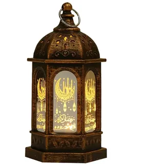 Uikdjgu 1 STK. Eid Mubarak LED-Laterne Verzierungen Nachtlicht Beleuchtung Hausdekorationen Ramadan Festival Party Geschenke, B