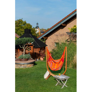 La Siesta Hängematte, Gelb, Grau, Natur, Orange, Holz, Eukalyptusholz, Schichtholz,massiv, 100x152x92 cm, Gartenmöbel, Hängematten