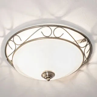 Searchlight Deckenlampe Anneke, dimmbar, bronze / altmessing, für Wohn- / Esszimmer, Glas, Landhaus / Rustikal, Deckenlampe - 37 cm - 37 cm - 12 cm