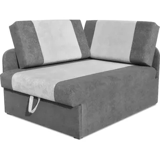 Bonni24 Kindersofa, Ecksofa mit Schlaffunktion 90x200, Klappbares Ecksofa für Kinder, 2 Schlaflängen Maxi (Graphit/Grau)