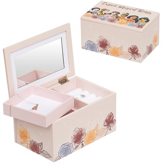 Disney Princess "Expect Magical Things" Pink Jewelry Box Jewelry Organizer, Officially Licensed
