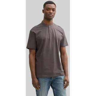 TOM TAILOR Denim Poloshirt Poloshirts Relaxed Fit Poloshirt mit Stehkragen grau XS (42)