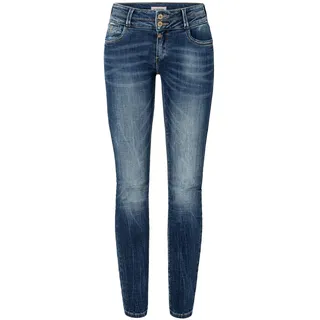TIMEZONE Damen Jeans EnyaTZ Slim Fit Blau Worn Out Wash Normaler Bund Reißverschluss W 27 L 32