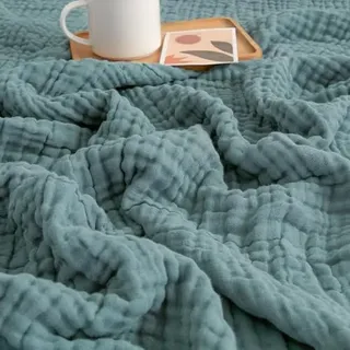 2026 Musselin Decke - Sommer Musselindecke 150 x 200, 100% Natürliche Baumwolle Musselindecke Leichte Sanfte, Musselin-Decke für Erwachsene, Kinder, Perfekt für Bett, Sofa (Dunkelgrün,150*200)