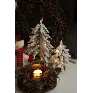 BURI Adventskranz Kranz Weihnachten Ø 22 cm mit Windlicht – 6er Set Deko