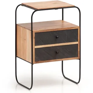 FineBuy Nachtschrank FineBuy 40 x 30 x 60 cm Braun