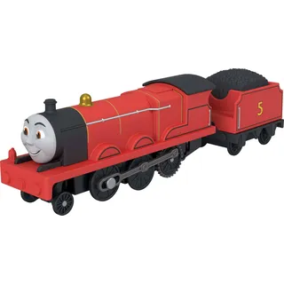 ​Thomas & Friends von Fisher-Price Batteriebetriebener Spielzeugzug, Batteriebetriebene Lok James mit Kohlewagen, Klassische Figuren aus der Serie, JLL51