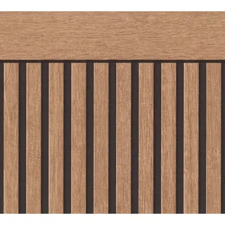 A.S. Création Vliestapete Wallpanel Holz 5 m x 1,06 m Braun
