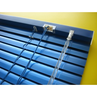 Alu Jalousie dunkel blau Marine - Breite 50 bis 240 cm - Höhe 130/160 / 220 cm - Tür Fenster Rollo Jalousette Aluminium Fensterjalousie Lamellen Metall (140 x 160 cm)