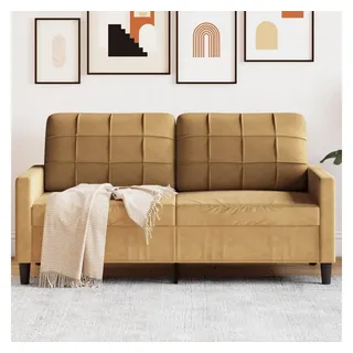 vidaXL Couch Samt 2-Sitzer Braun