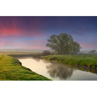 Papermoon Fototapete Fluss in Landschaft", bunt 4 m x 2.6 m