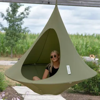 Kinder Hängehohle Ø180 cm Khaki wasserabweisendes Polyester, 200 kg Tragkraft - VIVERE - Für 2 Personen, Indoor & Outdoor