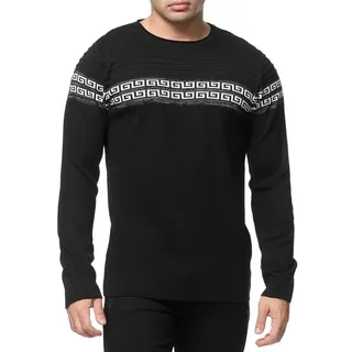 Banco Rundhalspullover Rundhals Basic Pullover Ganzjahrpullover Winter Herbst Frühling schwarz M