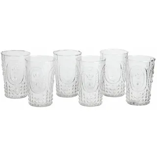 Mirabeau Glas Glas 6er Set Fleury klar, Glas weiß