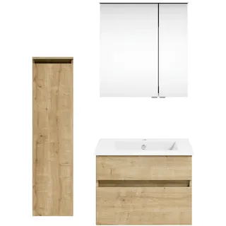 Puris Badezimmer Get2You, Eiche, Holzwerkstoff, 2 Schublade(n) Schubladen, 92.2 cm, Goldenes M, Made in Germany, Dgm, hängend, Badezimmer, Badmöbelsets & Badmöbelserien, Badmöbel-Set