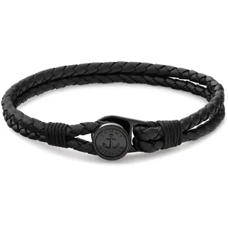 Tommy Hilfiger NAUTICAL Lederarmband grau/schwarz 2790693 Größe 19 cm