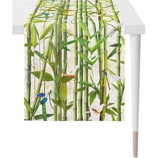 APELT Tischläufer APELT "1702 Summergarden, Sommerdeko, Sommer", beige (natur, grün), B:45cm L:135cm, Baumwolle, Tischdecken, Digitaldruck