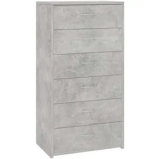 vidaXL Sideboard 6 Schubladen 50x34x96 cm Betongrau Holzwerkstoff