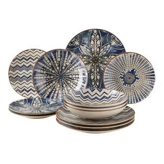 Mäser Iberico Blue Tafelservice 12-tlg. blau/weiß