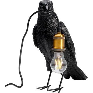 Kare-Design Tischleuchte Animal Crow, Schwarz, Kunststoff, Vogel,Vogel, 14x34x31 cm, Lampen & Leuchten, Innenbeleuchtung, Tischlampen, Tischlampen