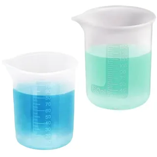 LuxusKollektion Messbecher 2er Set Silikon Messbecher 100ml/150ml, Kunststoff, (2-St) weiß