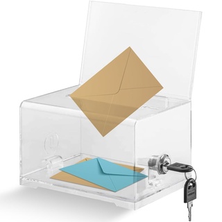 NICEWAT Acrylspendenbox, Durchsichtige Box Abschließbar, Aufbewahrungsbox Abschließbar, Transparent Box für Abstimmungen, Gewinnspiele, Kommentare, Stimmzettel, Spenden