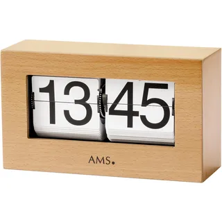 AMS Tischuhr AMS "T1175/18", braun (buchefarben), Tischuhren, Büro, Wohnzimmer, Esszimmer, Holz