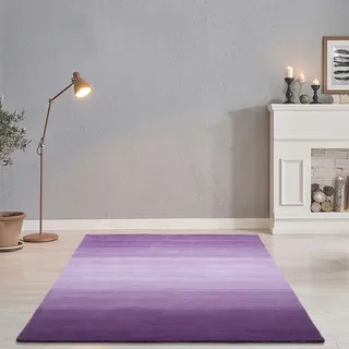 THEKO Wollteppich Wool Comfort Ombre 750 lila 90 H: 1,4