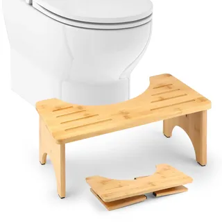talifoca Toilettenhocker Bambus, Klappbar Kackhocker Erwachsene, Ergonomischer Klohocker gegen Verstopfung & Hämorrhoiden, WC Hocker Anti-Rutsch, Hocker Toilette für Badezimmer