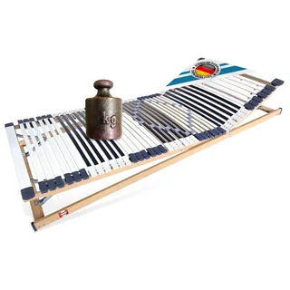 Lattenrost Lattenrost, 44 Leisten, stabil, MONTIERT bis 300 KG belastbar, Matratzen Perfekt, Kopfteil manuell verstellbar, Fußteil manuell verstellbar, Montiert Made in Germany, 100% Buchenholz 7 Zonen Lattenrost individueller Härtegradanpassung weiß 70 cm x 200 cm x 7.5 cm