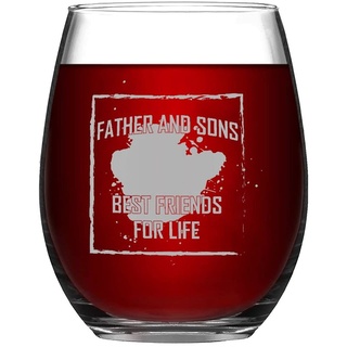 Vater and Sons Best Friends for Life Weinglas, ohne Stiel, Lasergravur, Whiskyglas, Schnapsglas, einzigartige Geschenkidee für ihn, sie, Mutter, Ehefrau, Chef, Schwester, BFF, Geburtstagsgeschenk,