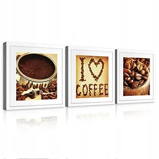 WallArena - Leinwand Bilder - Kaffee - 75x25 cm Leinwandbilder - Bild auf leinwand - Wandbild XXL groß Wandbilder für Wohnzimmer Schlafzimmer Wohnzimmerbilder Modern kunstdruck - Küche