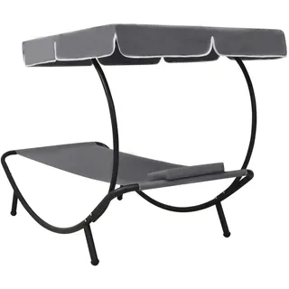 vidaXL Sonnenliege 200 x 90 x 112 cm Grau