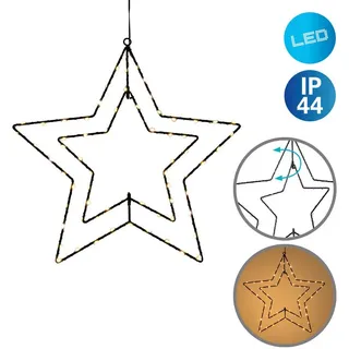 näve Dekolicht 3D Stern, LED fest integriert, Warmweiß, Weihnachtsdeko aussen schwarz