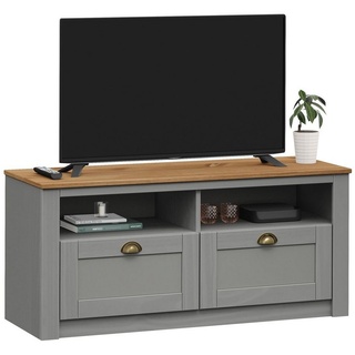 IDIMEX Lowboard BOLTON, Lowboard TV Möbel Fernsehtisch 2 Schubladen 2 Fächer Fernsehschrank gr braun|grau