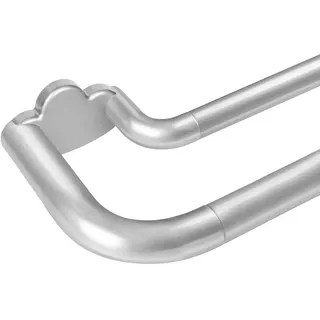 HOTOZON Gardinenstange 2 Läufig 80 bis 148 cm, 19 mm Vorhangstange Silber