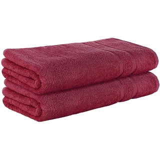 StickandShine Handtuch 2er Set Premium Frottee Handtuch 50x100 cm in 500g/m2 aus 100% Baumwolle (2 Stück), 100% Baumwolle 500GSM Frottee rot
