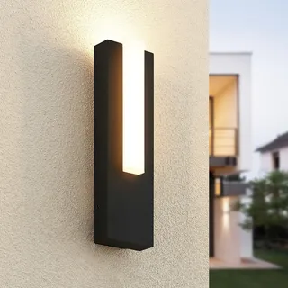 LUCANDE Außenwandleuchte Aluminium 6,6 cm x 9 cm x 30,6 cm 1-flammig schwarz