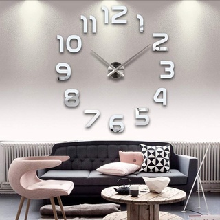 YOAI DIY Wanduhr Moderne Clock 3D Acryl Spiegel Metall Rahmenlose Wandaufkleber groß Uhren Style Raum Home Dekorationen für Wohnzimmer Kinderzimmer Küche Bad Büro