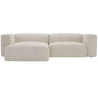 GRAINGOLD Ecksofa, L-Form, Landi Links - Moderne Cord Ecksofa, Wohnzimmer, Sofa - Eckcouch Beige (Lincoln 03) - Beige