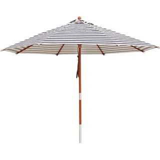 anndora® Sonnenschirm mit Holz Stamm 2 Teile Stammschutz - Gartenschirm 3,5 m rund 350 cm - UV Schutz + Winddach - Farbwahl - 3,5 m rund