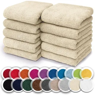 NatureMark Seiftuch 10er-Set Seiftücher 30x30cm 100% Baumwolle, (10-St), Frottier Waschlappen Seiflappen 30 x 30 cm, Naturweiß beige