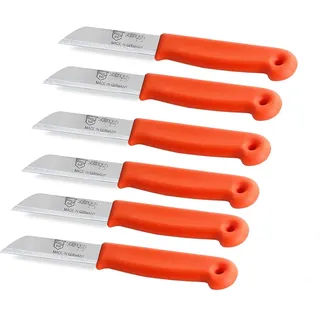 Obstmesser Solingen Gemüsemesser 6er Set kurz Universal Schälmesser klein | Messer mit scharfer glatter Messerklinge Made in Germany aus Rostfreiem Edelstahl Küchenmesser Ergonomischer Griff