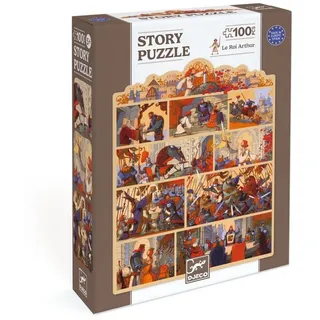 DJECO Puzzle König Arthur - 100 Teile Kinderpuzzle für Kinder, 100 Puzzleteile, Kinderpuzzle bunt