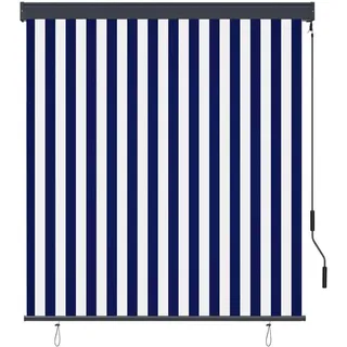 vidaXL Außenrollo 140 x 250 cm Blau/Weiß