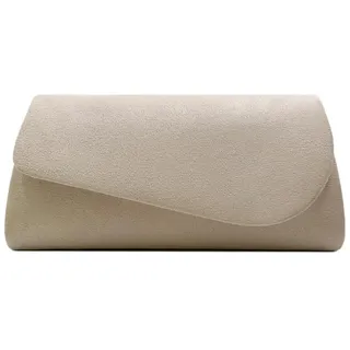 YYW Clutch-Tasche für Damen Wildleder-Abendtasche Hochzeits-Clutch-Geldbörse mit abnehmbarem Kettenriemen Damen schlichte Schulterhandtasche für Brautpartys Bälle, beige, Einheitsgröße - Einheitsgröße