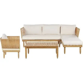 Beliani Cremona Set 4-tlg. Braun/Cremeweiß