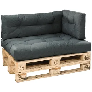 XDREAM Palettenkissen Sitzkissen, Rückenkissen und Seitenkissen (Einzeln oder als Set), passend für handelsübliche Europaletten/ Indoor & Outdoor geeignet grau Seitenkissen